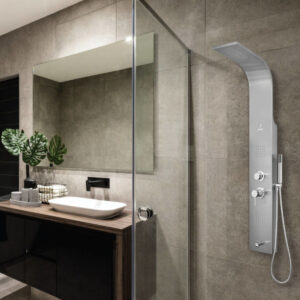 Shower Panel (JAQ BRUSHED STAINLESS STEEL)